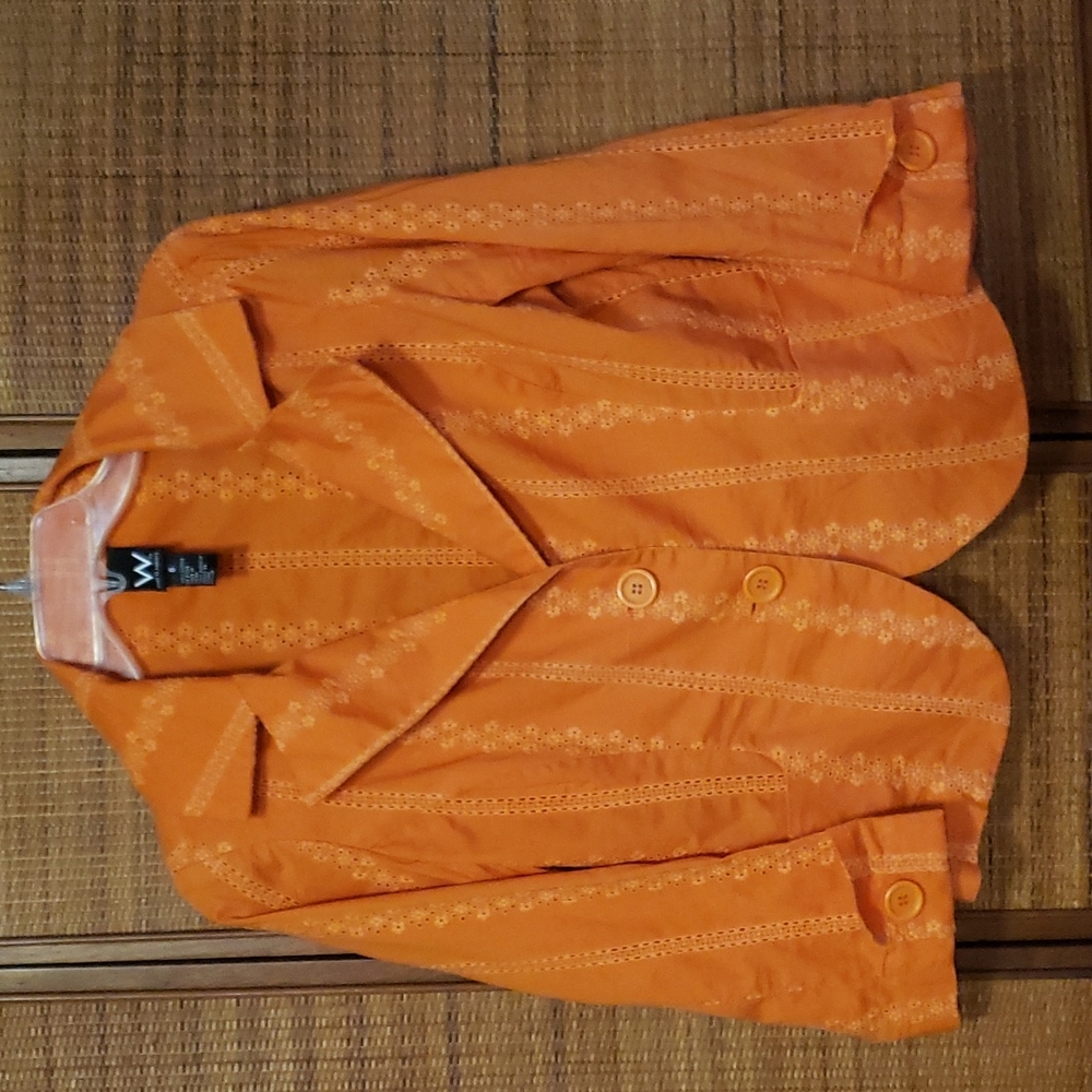 Eyelet orange summer jacket